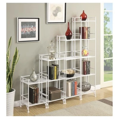 45" 4 Tier Folding Metal Shelf White - Breighton Home 4 45" 4 Tier Folding Metal Shelf White - Breighton Home - Image 2