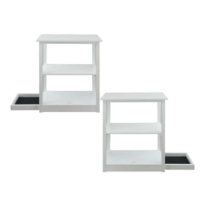34" Adams 3 Shelf Bookcase with Concealed Sliding Track White - Flora Home 5 34" Adams 3 Shelf Bookcase with Concealed Sliding Track White - Flora Home - Image 3