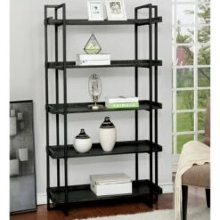 72" Forest 5 Tier Ladder Shelf Black - HOMES: Inside + Out
