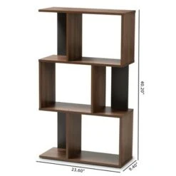 40.2" Legende Finished Display Bookcase Brown/Dark Gray - Baxton Studio 10 40.2" Legende Finished Display Bookcase Brown/Dark Gray - Baxton Studio -Bookshelves Sales Shop unnamed file 4870
