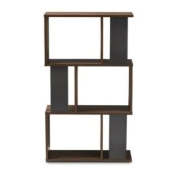 40.2" Legende Finished Display Bookcase Brown/Dark Gray - Baxton Studio 13 40.2" Legende Finished Display Bookcase Brown/Dark Gray - Baxton Studio -Bookshelves Sales Shop unnamed file 4873