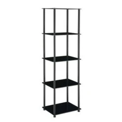 61.25" Designs2Go Classic Glass 5 Tier Tower - Breighton Home Black -Bookshelves Sales Shop unnamed file 4876