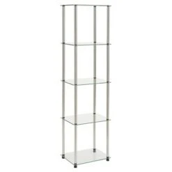 61.25" Designs2Go Classic Glass 5 Tier Tower - Breighton Home Black -Bookshelves Sales Shop unnamed file 4877