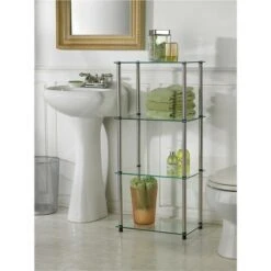 39" Designs2Go Classic Glass 4 Tier Tower - Breighton Home Clear -Bookshelves Sales Shop unnamed file 4880
