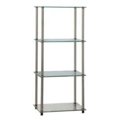 39" Designs2Go Classic Glass 4 Tier Tower - Breighton Home Clear -Bookshelves Sales Shop unnamed file 4882