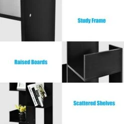 Costway 8-Tier Bookshelf Bookcase w/8 Open Compartments Space-Saving Storage Rack White/Black -Bookshelves Sales Shop unnamed file 489