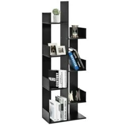 Costway 8-Tier Bookshelf Bookcase w/8 Open Compartments Space-Saving Storage Rack White/Black -Bookshelves Sales Shop unnamed file 490