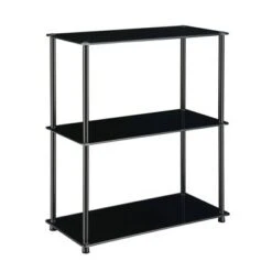 26.5" Designs2Go Classic Glass 3 Shelf Bookshelf - Breighton Home Clear -Bookshelves Sales Shop unnamed file 4912