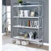 70.25" Netherton Contemporary Open Shelves Bookcase White High Gloss/Chrome - HOMES: Inside + Out -Bookshelves Sales Shop unnamed file 4918
