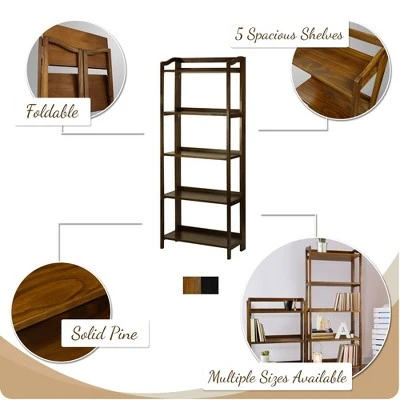 Flora Home Stratford 60.25" 5 Shelf Folding Bookcase 6 Flora Home Stratford 60.25" 5 Shelf Folding Bookcase - Image 4