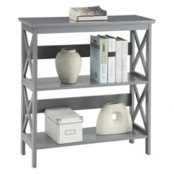Oxford 3 Tier Bookcase Gray - Breighton Home -Bookshelves Sales Shop unnamed file 4933