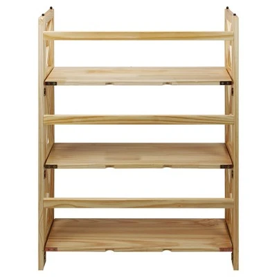 38" 3-Shelf Folding Bookcase - Flora Home Natural 5 38" 3-Shelf Folding Bookcase - Flora Home Natural - Image 3