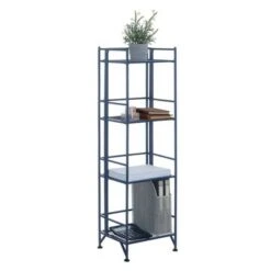 45" Xtra Storage 4 Tier Folding Metal Shelf Cobalt Blue - Breighton Home -Bookshelves Sales Shop unnamed file 4982