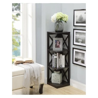 Oxford 3 Tier Corner Bookcase Espresso - Breighton Home 3 Oxford 3 Tier Corner Bookcase Espresso - Breighton Home
