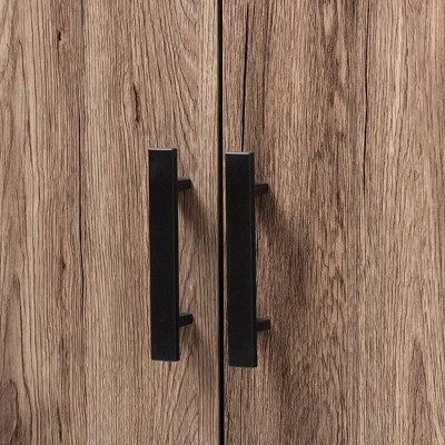 73" 2 Door Arend Two-Tone Wood Bookshelf Brown - Baxton Studio 8 73" 2 Door Arend Two-Tone Wood Bookshelf Brown - Baxton Studio - Image 6