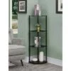 46.5" Designs2Go Classic Glass 4 Tier Corner Shelf - Breighton Home Black -Bookshelves Sales Shop unnamed file 5055