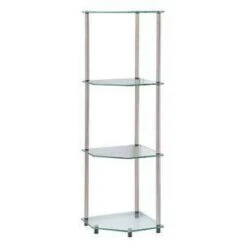 46.5" Designs2Go Classic Glass 4 Tier Corner Shelf - Breighton Home Black -Bookshelves Sales Shop unnamed file 5058