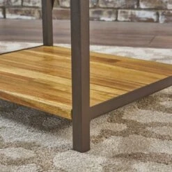 Roney 17" Bookcase with Rustic Metal Finished Iron Accents - Natural - Christopher Knight Home -Bookshelves Sales Shop unnamed file 5063