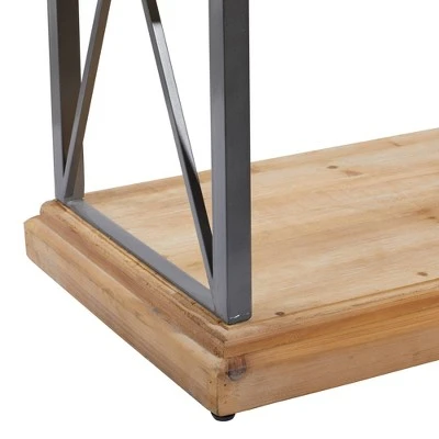 Olivia & May 60" Industrial Bookshelf with 4 Shelves Brown - Olivia & May 7 Olivia & May 60" Industrial Bookshelf with 4 Shelves Brown - Olivia & May - Image 5