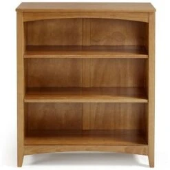Camaflexi 3 Tier Shaker Style Open Storage Organization Bookshelf Wood Bookcase Shelf Unit w/ 2 Adjustable and 1 Fixed Shelves, Brown Cherry Finish