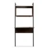 Fariat Walnut Wood and Metal Display Shelf with Desk Brown/Black - Baxton Studio -Bookshelves Sales Shop unnamed file 5118