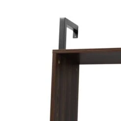 Fariat Walnut Wood and Metal Display Shelf with Desk Brown/Black - Baxton Studio -Bookshelves Sales Shop unnamed file 5120