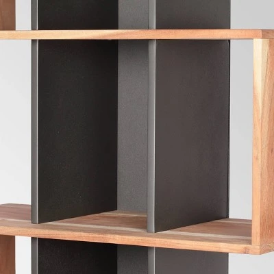 75" Bassett Modern Bookshelf Natural - Christopher Knight Home 4 75" Bassett Modern Bookshelf Natural - Christopher Knight Home - Image 2