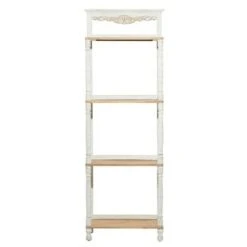 Olivia & May Farmhouse Wood and Metal Shelving Unit White - Olivia & May -Bookshelves Sales Shop unnamed file 5134