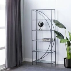Olivia & May Industrial Iron Wall Shelf Black - Olivia & May