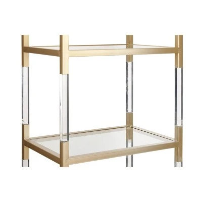 Olivia & May 69" Metal and Acrylic Bookcase Gold - Olivia & May 4 Olivia & May 69" Metal and Acrylic Bookcase Gold - Olivia & May - Image 2