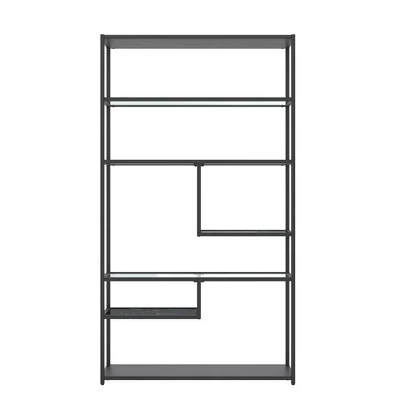 Room & Joy 72" Eos Bookcase Etagere Marble/Glass Black - Room & Joy 4 Room & Joy 72" Eos Bookcase Etagere Marble/Glass Black - Room & Joy - Image 2