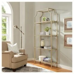 80.5" Aimee Etagere Gold - Crosley