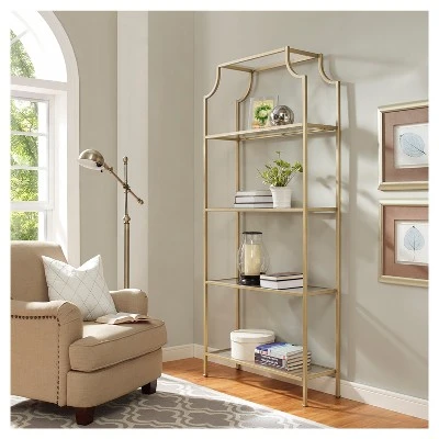80.5" Aimee Etagere Gold - Crosley 3 80.5" Aimee Etagere Gold - Crosley