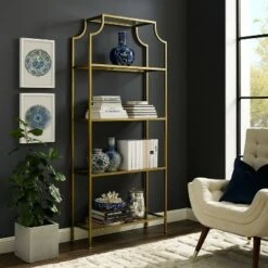 80.5" Aimee Etagere Gold - Crosley 15 80.5" Aimee Etagere Gold - Crosley -Bookshelves Sales Shop unnamed file 5219
