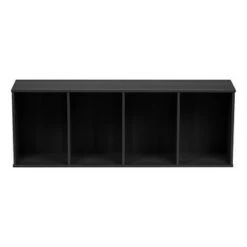IRIS 4 Tier Tall Freestanding Wood Storage Bookshelf Shelf Shelving Unit, Black