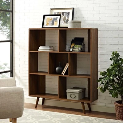 52" Realm Bookshelf Walnut - Modway 6 52" Realm Bookshelf Walnut - Modway - Image 4