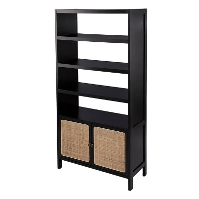 74" Groveholme Bookcase/Storage Shelf Black/Gold - Aiden Lane 6 74" Groveholme Bookcase/Storage Shelf Black/Gold - Aiden Lane - Image 4