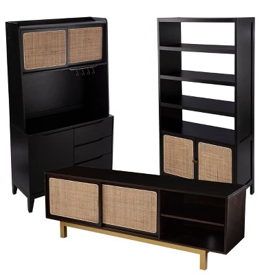 74" Groveholme Bookcase/Storage Shelf Black/Gold - Aiden Lane 11 74" Groveholme Bookcase/Storage Shelf Black/Gold - Aiden Lane - Image 9