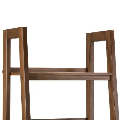 72"x24" Hawkins Solid Wood Ladder Shelf with Storage - Wyndenhall Medium Saddle Brown 5 72"x24" Hawkins Solid Wood Ladder Shelf with Storage - Wyndenhall Medium Saddle Brown - Image 3