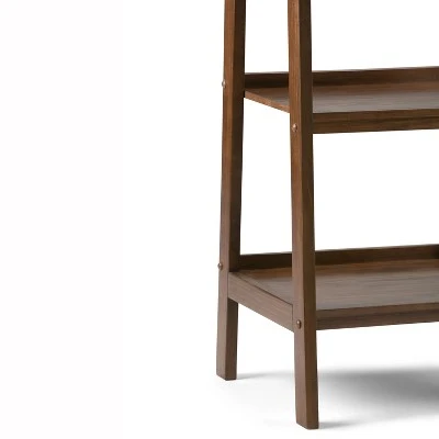 72"x24" Hawkins Solid Wood Ladder Shelf with Storage - Wyndenhall Medium Saddle Brown 6 72"x24" Hawkins Solid Wood Ladder Shelf with Storage - Wyndenhall Medium Saddle Brown - Image 4