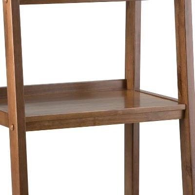 72"x24" Hawkins Solid Wood Ladder Shelf with Storage - Wyndenhall Medium Saddle Brown 7 72"x24" Hawkins Solid Wood Ladder Shelf with Storage - Wyndenhall Medium Saddle Brown - Image 5
