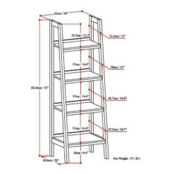 72"x24" Hawkins Solid Wood Ladder Shelf with Storage - Wyndenhall Medium Saddle Brown 18 72"x24" Hawkins Solid Wood Ladder Shelf with Storage - Wyndenhall Medium Saddle Brown -Bookshelves Sales Shop unnamed file 5294