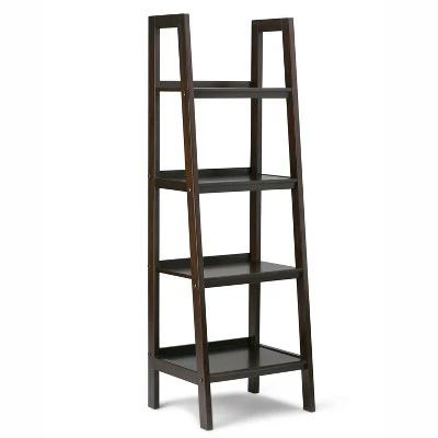 72"x24" Hawkins Solid Wood Ladder Shelf with Storage - Wyndenhall Medium Saddle Brown 11 72"x24" Hawkins Solid Wood Ladder Shelf with Storage - Wyndenhall Medium Saddle Brown - Image 9
