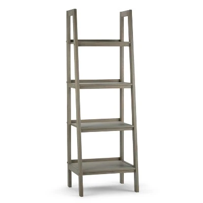 72"x24" Hawkins Solid Wood Ladder Shelf with Storage - Wyndenhall Medium Saddle Brown 12 72"x24" Hawkins Solid Wood Ladder Shelf with Storage - Wyndenhall Medium Saddle Brown - Image 10