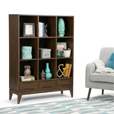 57" Pearson Solid Hardwood Cube Storage with Drawers Walnut Brown - WyndenHall 3 57" Pearson Solid Hardwood Cube Storage with Drawers Walnut Brown - WyndenHall