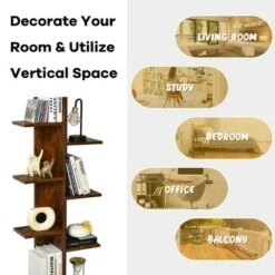 Costway 8-shelf Bookcase Freestanding Tree shelf Display Storage Stand BlackWhite -Bookshelves Sales Shop unnamed file 534