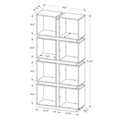 71" Hollow Core Bookcase - White/Gray - EveryRoom -Bookshelves Sales Shop unnamed file 5402