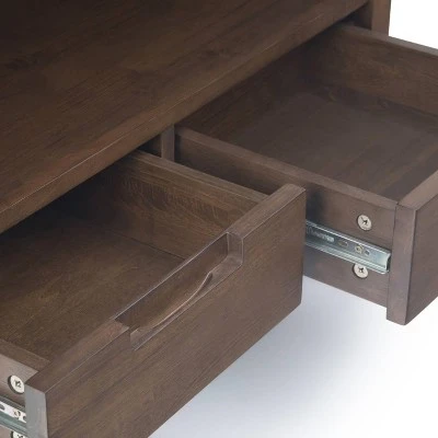 66"x30" Devlin Mid-Century Bookshelf Walnut Brown - WyndenHall 5 66"x30" Devlin Mid-Century Bookshelf Walnut Brown - WyndenHall - Image 3