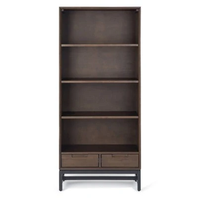 66"x30" Devlin Mid-Century Bookshelf Walnut Brown - WyndenHall 9 66"x30" Devlin Mid-Century Bookshelf Walnut Brown - WyndenHall - Image 7