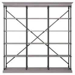 84" Belvidere 5 Shelf Wide Bookshelf - Inspire Q Ivory White